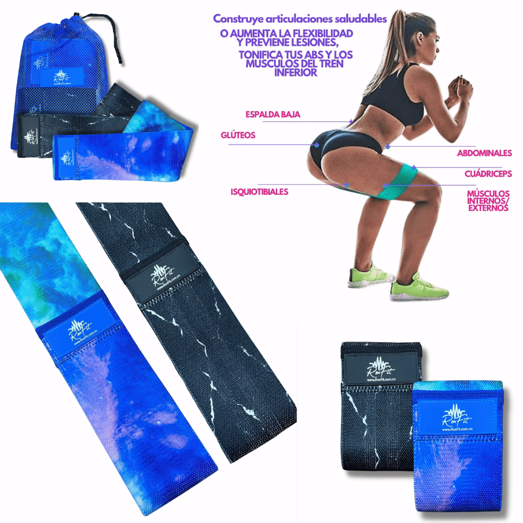 BANDAS BOOTY BLUE EN TELA X2